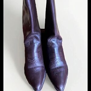 Hunt Club Women's Vintage Brown Leather Cowboy Boots Size 9.5M